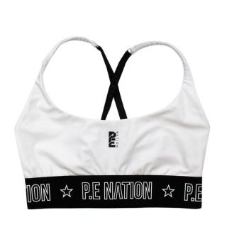 Goop X P.E Nation White Sports bra with Logo Trim
