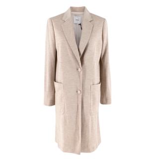 Agnona Beige Silk & Cashmere Blend Jersey Coat 