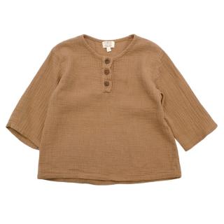 The Simple Folk Tan Cotton Long-sleeve Top
