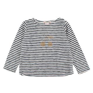 Bonpoint Cherries Embellished Long-sleeve Striped Top