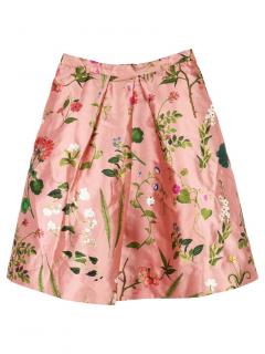 Oscar de la Renta Kids 10Y Floral Print Silk Blend Skirt