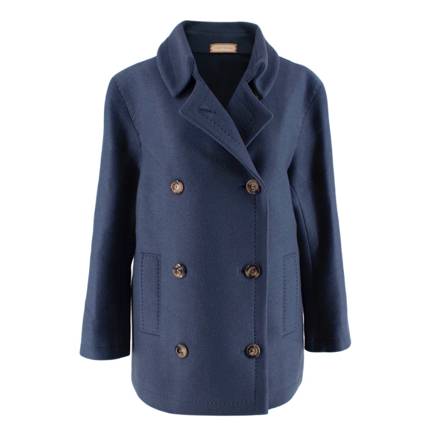 Franck Namani Blue Cashmere Double Breasted Jacket | HEWI