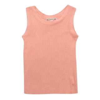 Bonpoint Pink Cotton Ribbed Knit Tank Top