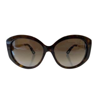 Dior brown oversize tortoiseshell sunglasses