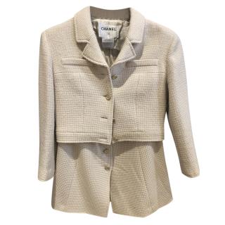 Chanel Cream Tweed A-line Skirt Suit
