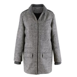Dior Grey Wool Knit Distressed Embroidered Kids Coat