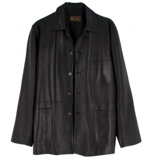 Loro Piana Dark Chocolate Brown Leather Jacket