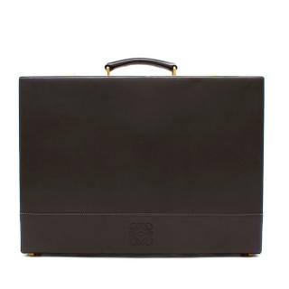 Loewe Grey Leather Vintage Briefcase