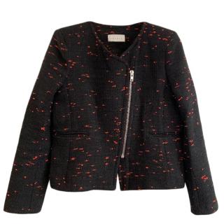 Sandri Black/Red Tweed Asymmetric Jacket