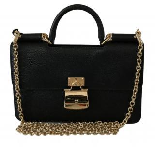 Dolce & Gabbana Black Sicily Phone Wallet On Chain