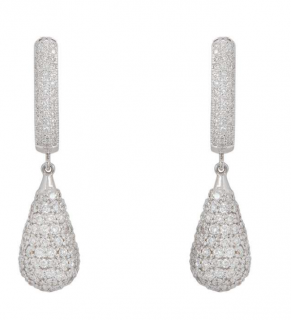 Bespoke Diamond White Gold Drop Earrings