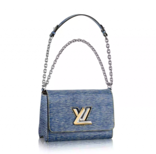 Louis Vuitton Blue Light Denim Epi Leather Twist MM Bag