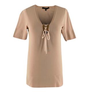 Gucci Nude Cotton Blend Knit Top 