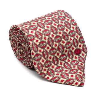 Dunhill Red Naval Print Silk Tie
