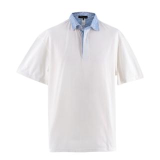 Les Copains for Massa-Capri White Cotton Short Sleeve Polo Shirt