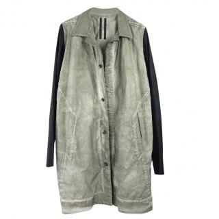 Rick Owens Distressed Leather Longline Trench Coat