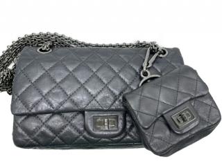 Chanel Grey Reissue 2.55 Flap Bag with Mini Reissue 2.55 Charm