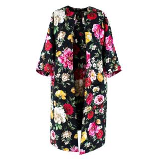 Dolce & Gabbana Floral Brocade Cocoon Coat & Sleeveless Dress