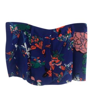 DVF Royal Blue Floral Print Shorts