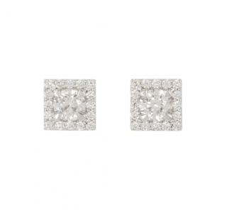 Bespoke White Gold Diamond Cluster Set Earrings