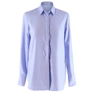 PDN London Blue Cotton Striped Poplin Shirt