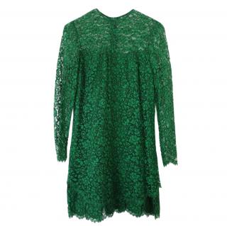 Ermanno Scervino Green Lace Shift Dress