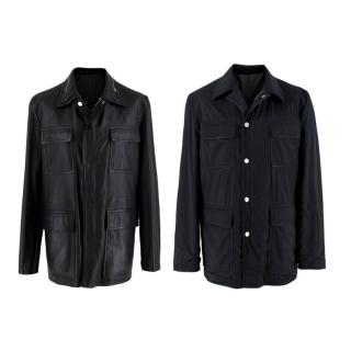 Hermes Black Lambskin and Nylon Reversible Jacket