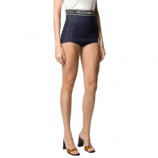 Dolce & Gabbana high-waist logo denim shorts