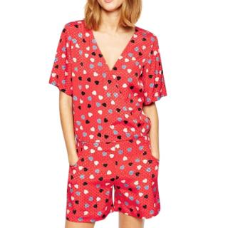 See by Chloe Red Heart Print Playsuit