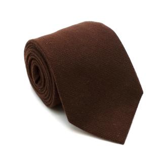 Loro Piana Brown Cashmere Handmade Tie