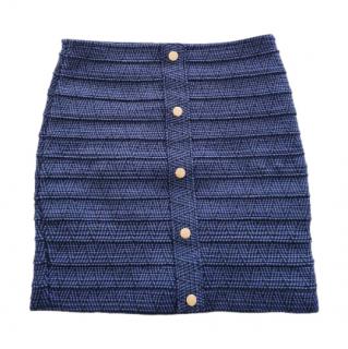 Manoush Blue Patterned Button Down Skirt