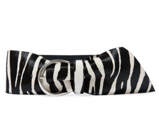 Isabel Marant Yanis Zebra-Printed Calf Hair Leather Belt