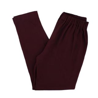 Fendi Burgundy High-Rise Pleated Trousers