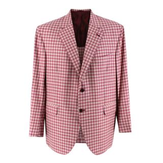 Donato Liguori Pink Vichy Cashmere Blend Jacket