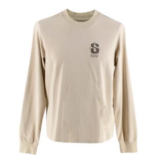 Stussy Beige Cotton S Triangle Long Sleeve T-Shirt