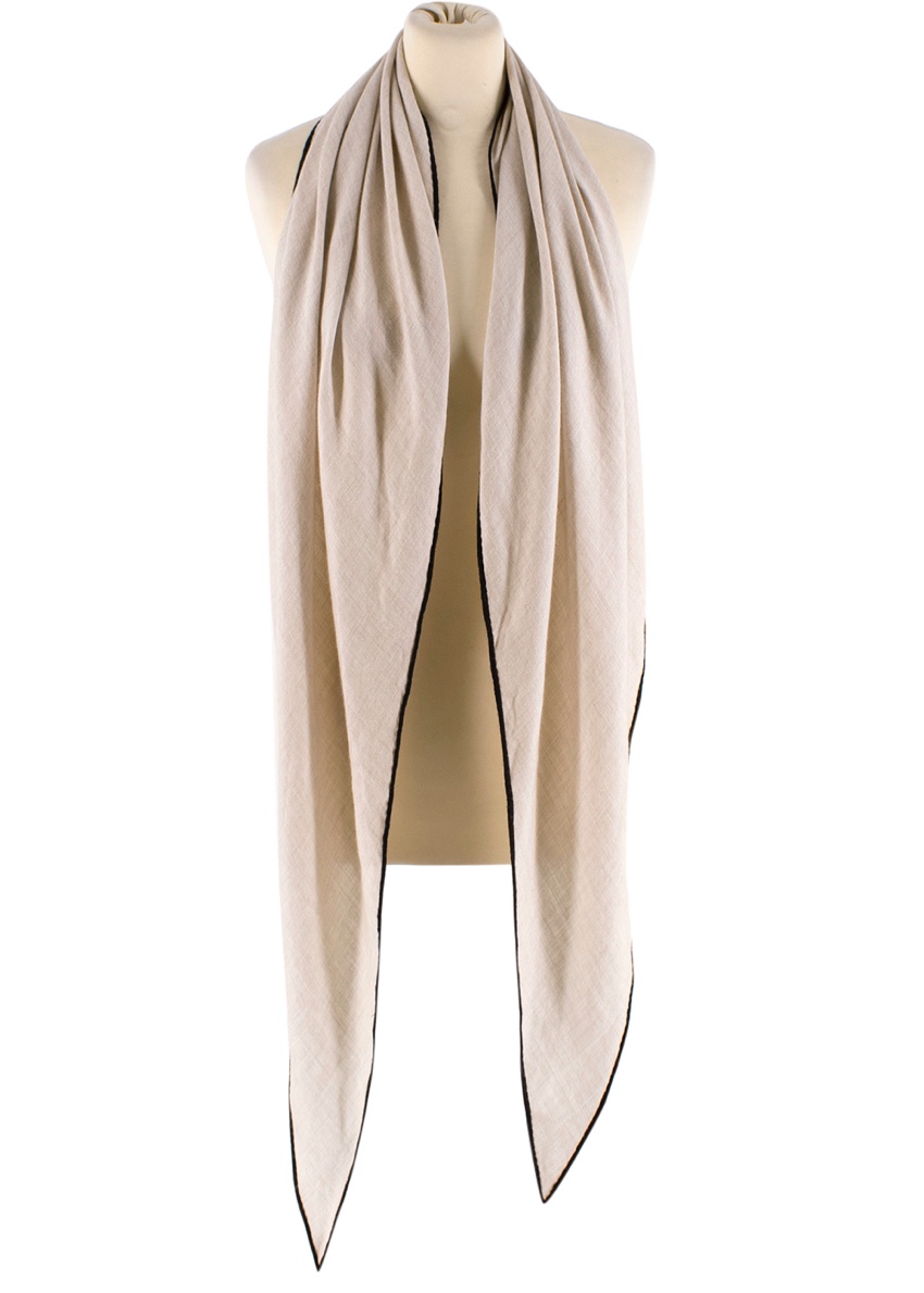 Hermes Beige Cashmere Silk Blend Large Losange Scarf | HEWI