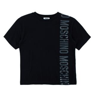 Moschino Teen Black Graphic Cotton T-shirt