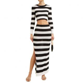 Dodo Bar Or Black & White Striped Knit Margaret Top & Skirt 