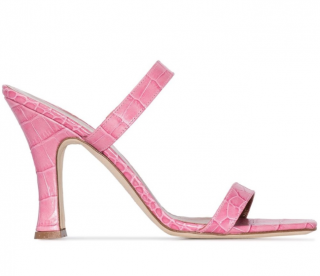 Paris Texas Pink 95 Mock Croc Leather Sandals