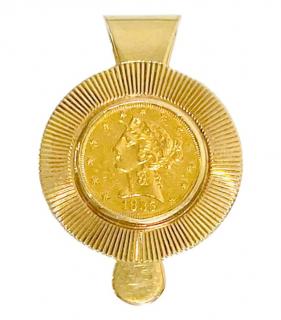 Tiffany & Co Vintage 14kt Gold Coronet Coin Money Clip