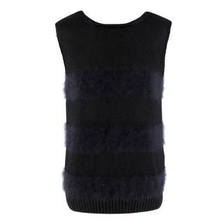 Balenciaga Black Angora Blend Knit Vest 
