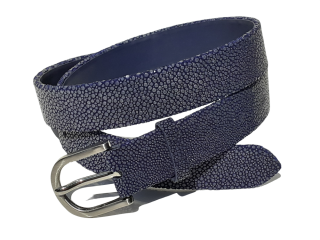 Hidetoshi Blue Stringray Leather Belt 