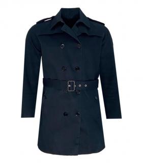 Sandro Blue Double Breasted Belted Trench Coat