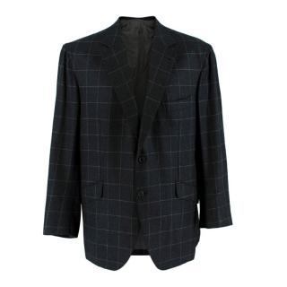 Donato Liguori navy check cashmere blend tailored suit