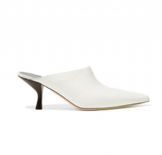 The Row White Bourgeoise Leather Mules
