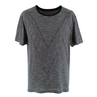Louis Vuitton Black & White Striped Cotton Blend T-shirt