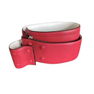 Delvaux Red & Ivory Vintage Belt - Size 80