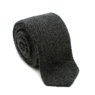 Bespoke Grey Cashmere Knit Tie 