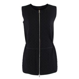 Louis Vuitton Black Monogram Zip Front Mini Dress
