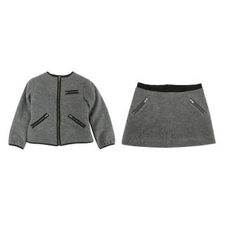 Bonpoint Grey Wool Kid's 6Y Skirt & Jacket